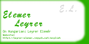 elemer leyrer business card