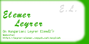 elemer leyrer business card